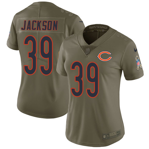 Nike Bears #39 Eddie Jackson Olive Women's Stitched NFL Limited 2017 Salute to Service Jersey Nike Bears #39 Eddie Jackson Olive Women's Stitched NFL Limited 2017 Salute to Service Jersey