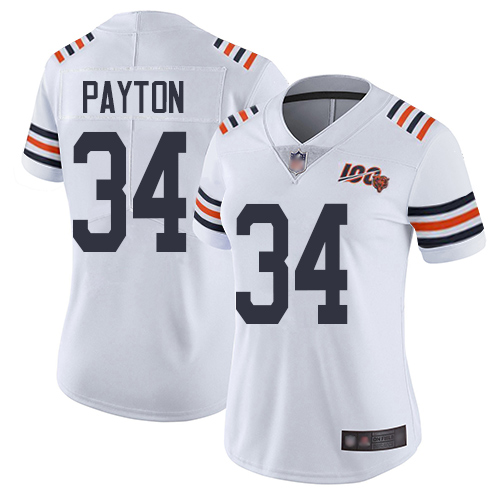 Nike Bears #34 Walter Payton White Alternate Women's Stitched NFL Vapor Untouchable Limited 100th Season Jersey Nike Bears #34 Walter Payton White Alternate Women's Stitched NFL Vapor Untouchable Limited 100th Season Jersey