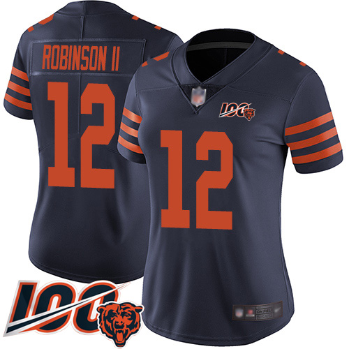 Nike Bears #12 Allen Robinson II Navy Blue Alternate Women's Stitched NFL 100th Season Vapor Limited Jersey Nike Bears #12 Allen Robinson II Navy Blue Alternate Women's Stitched NFL 100th Season Vapor Limited Jersey