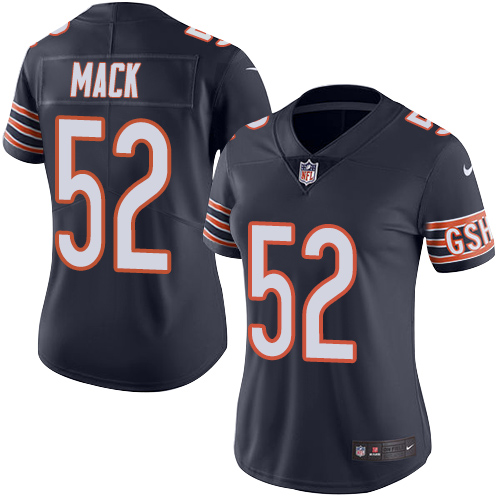 Nike Bears #52 Khalil Mack Navy Blue Team Color Women's Stitched NFL Vapor Untouchable Limited Jersey Nike Bears #52 Khalil Mack Navy Blue Team Color Women's Stitched NFL Vapor Untouchable Limited Jersey