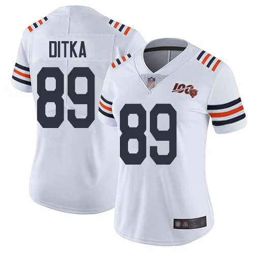 Nike Bears #89 Mike Ditka White Alternate Women's Stitched NFL Vapor Untouchable Limited 100th Season Jersey Nike Bears #89 Mike Ditka White Alternate Women's Stitched NFL Vapor Untouchable Limited 100th Season Jersey