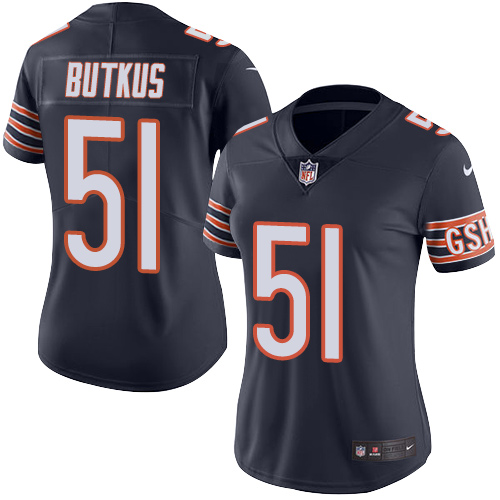 Nike Bears #51 Dick Butkus Navy Blue Team Color Women's Stitched NFL Vapor Untouchable Limited Jersey Nike Bears #51 Dick Butkus Navy Blue Team Color Women's Stitched NFL Vapor Untouchable Limited Jersey