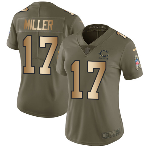 Nike Bears #17 Anthony Miller Olive/Gold Women's Stitched NFL Limited 2017 Salute to Service Jersey Nike Bears #17 Anthony Miller Olive/Gold Women's Stitched NFL Limited 2017 Salute to Service Jersey