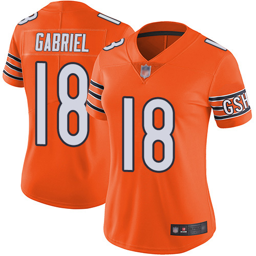 Nike Bears #18 Taylor Gabriel Orange Women's Stitched NFL Limited Rush Jersey Nike Bears #18 Taylor Gabriel Orange Women's Stitched NFL Limited Rush Jersey