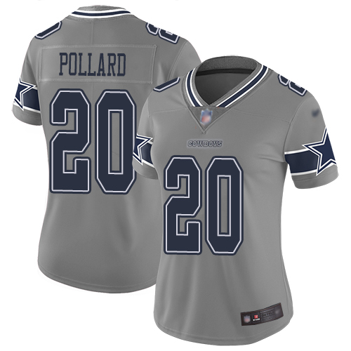 Nike Cowboys #20 Tony Pollard Gray Women's Stitched NFL Limited Inverted Legend Jersey Nike Cowboys #20 Tony Pollard Gray Women's Stitched NFL Limited Inverted Legend Jersey