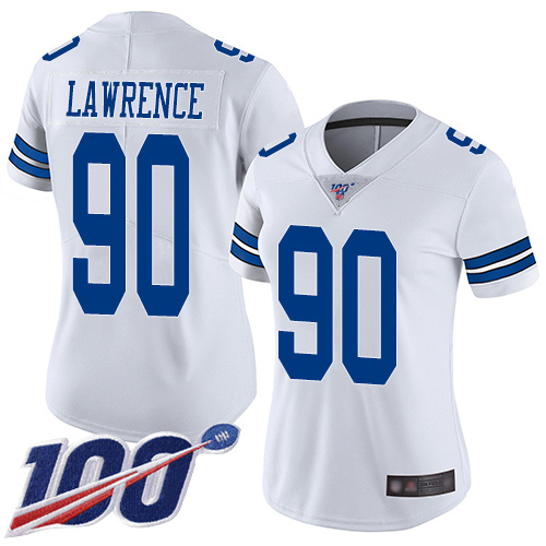 Nike Cowboys #90 Demarcus Lawrence White Women's Stitched NFL 100th Season Vapor Limited Jersey Nike Cowboys #90 Demarcus Lawrence White Women's Stitched NFL 100th Season Vapor Limited Jersey