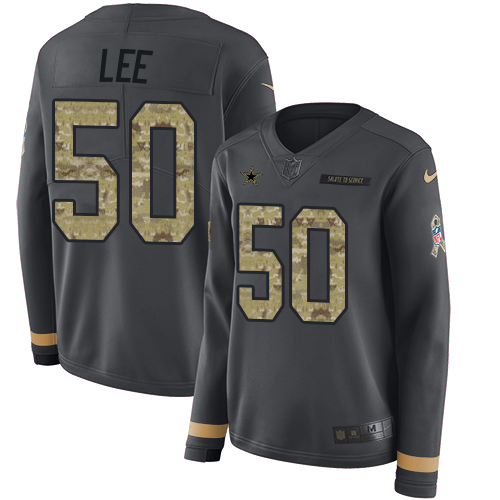 Nike Cowboys #50 Sean Lee Anthracite Salute to Service Women's Stitched NFL Limited Therma Long Sleeve Jersey Nike Cowboys #50 Sean Lee Anthracite Salute to Service Women's Stitched NFL Limited Therma Long Sleeve Jersey