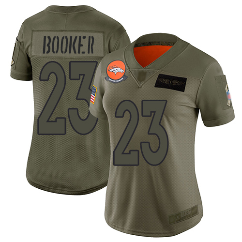 Nike Broncos #23 Devontae Booker Camo Women's Stitched NFL Limited 2019 Salute to Service Jersey Nike Broncos #23 Devontae Booker Camo Women's Stitched NFL Limited 2019 Salute to Service Jersey