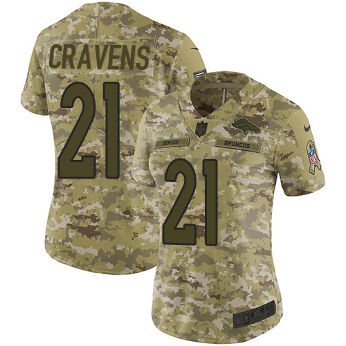 Nike Broncos #21 Su'a Cravens Camo Women's Stitched NFL Limited 2018 Salute to Service Jersey Nike Broncos #21 Su'a Cravens Camo Women's Stitched NFL Limited 2018 Salute to Service Jersey
