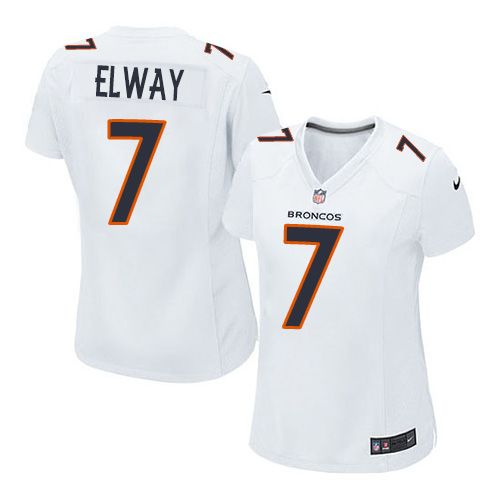 Nike Broncos #7 John Elway White Women's Stitched NFL Game Event Jersey Nike Broncos #7 John Elway White Women's Stitched NFL Game Event Jersey