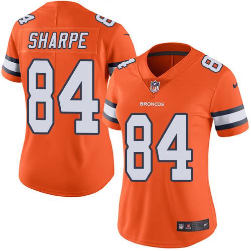 Nike Broncos #84 Shannon Sharpe Orange Women's Stitched NFL Limited Rush Jersey Nike Broncos #84 Shannon Sharpe Orange Women's Stitched NFL Limited Rush Jersey