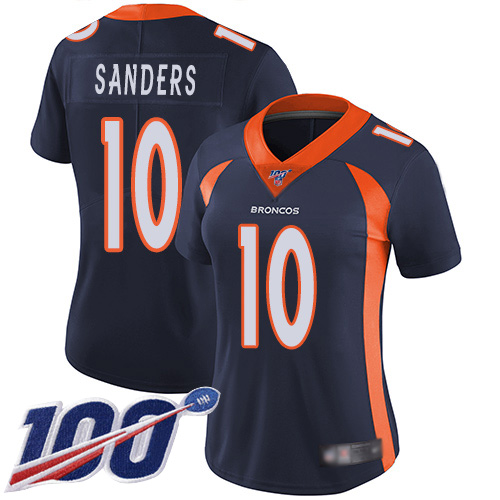 Nike Broncos #10 Emmanuel Sanders Navy Blue Alternate Women's Stitched NFL 100th Season Vapor Limited Jersey Nike Broncos #10 Emmanuel Sanders Navy Blue Alternate Women's Stitched NFL 100th Season Vapor Limited Jersey