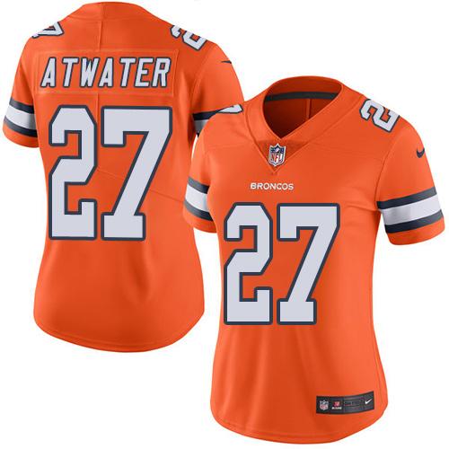 Nike Broncos #27 Steve Atwater Orange Women's Stitched NFL Limited Rush Jersey Nike Broncos #27 Steve Atwater Orange Women's Stitched NFL Limited Rush Jersey