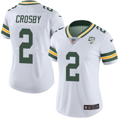 Nike Packers #2 Mason Crosby White Women's 100th Season Stitched NFL Vapor Untouchable Limited Jersey Nike Packers #2 Mason Crosby White Women's 100th Season Stitched NFL Vapor Untouchable Limited Jersey