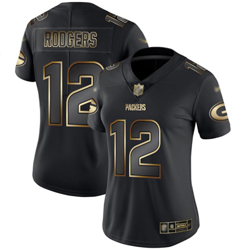 Nike Packers #12 Aaron Rodgers Black/Gold Women's Stitched NFL Vapor Untouchable Limited Jersey Nike Packers #12 Aaron Rodgers Black/Gold Women's Stitched NFL Vapor Untouchable Limited Jersey