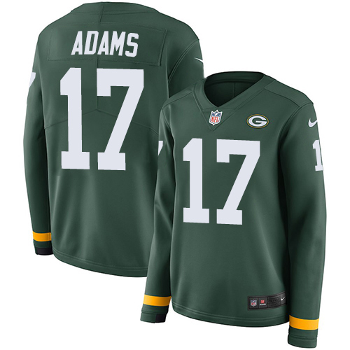 Nike Packers #17 Davante Adams Green Team Color Women's Stitched NFL Limited Therma Long Sleeve Jersey Nike Packers #17 Davante Adams Green Team Color Women's Stitched NFL Limited Therma Long Sleeve Jersey