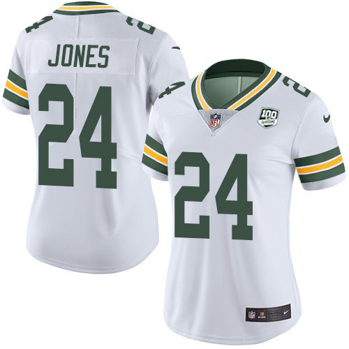 Nike Packers #24 Josh Jones White Women's 100th Season Stitched NFL Vapor Untouchable Limited Jersey Nike Packers #24 Josh Jones White Women's 100th Season Stitched NFL Vapor Untouchable Limited Jersey
