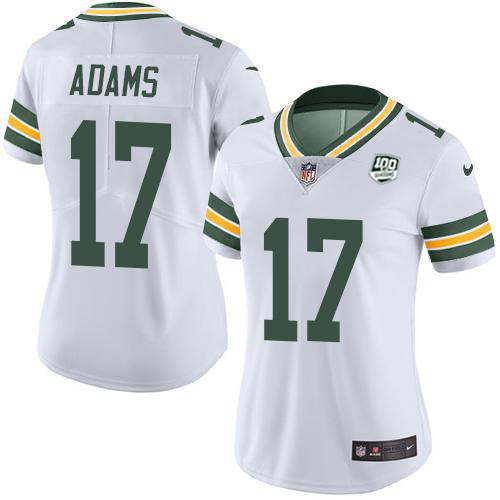 Nike Packers #17 Davante Adams White Women's 100th Season Stitched NFL Vapor Untouchable Limited Jersey Nike Packers #17 Davante Adams White Women's 100th Season Stitched NFL Vapor Untouchable Limited Jersey