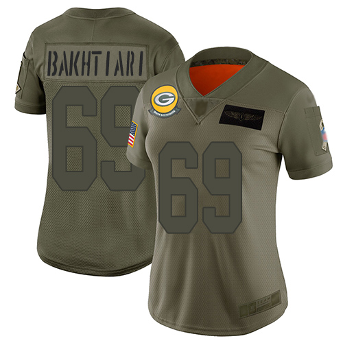 Nike Packers #69 David Bakhtiari Camo Women's Stitched NFL Limited 2019 Salute to Service Jersey Nike Packers #69 David Bakhtiari Camo Women's Stitched NFL Limited 2019 Salute to Service Jersey