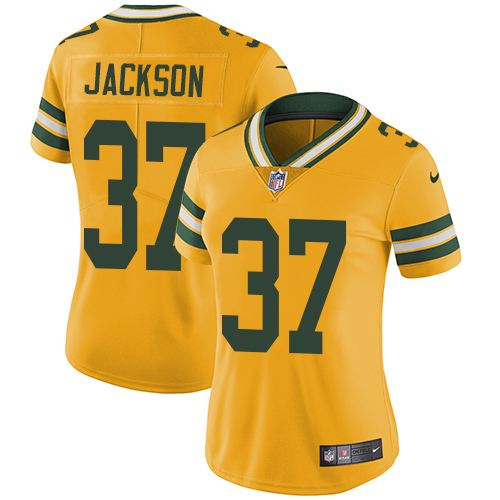 Nike Packers #37 Josh Jackson Yellow Women's Stitched NFL Limited Rush Jersey Nike Packers #37 Josh Jackson Yellow Women's Stitched NFL Limited Rush Jersey