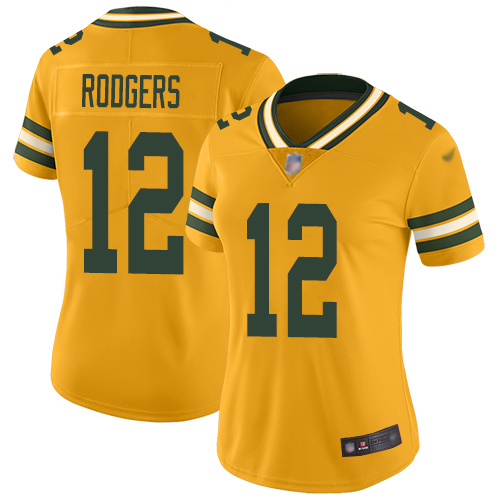 Nike Packers #12 Aaron Rodgers Gold Women's Stitched NFL Limited Inverted Legend Jersey Nike Packers #12 Aaron Rodgers Gold Women's Stitched NFL Limited Inverted Legend Jersey
