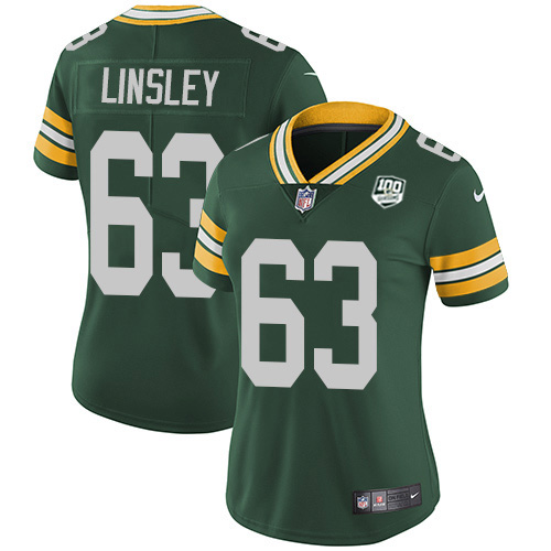 Nike Packers #63 Corey Linsley Green Team Color Women's 100th Season Stitched NFL Vapor Untouchable Limited Jersey Nike Packers #63 Corey Linsley Green Team Color Women's 100th Season Stitched NFL Vapor Untouchable Limited Jersey