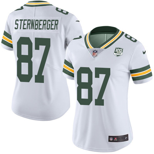 Nike Packers #87 Jace Sternberger White Women's 100th Season Stitched NFL Vapor Untouchable Limited Jersey Nike Packers #87 Jace Sternberger White Women's 100th Season Stitched NFL Vapor Untouchable Limited Jersey