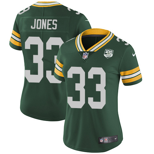 Nike Packers #33 Aaron Jones Green Team Color Women's 100th Season Stitched NFL Vapor Untouchable Limited Jersey Nike Packers #33 Aaron Jones Green Team Color Women's 100th Season Stitched NFL Vapor Untouchable Limited Jersey