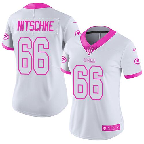 Nike Packers #66 Ray Nitschke White/Pink Women's Stitched NFL Limited Rush Fashion Jersey Nike Packers #66 Ray Nitschke White/Pink Women's Stitched NFL Limited Rush Fashion Jersey