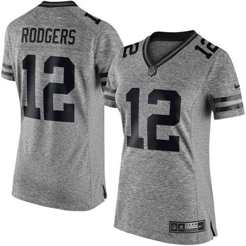 Nike Packers #12 Aaron Rodgers Gray Women's Stitched NFL Limited Gridiron Gray Jersey Nike Packers #12 Aaron Rodgers Gray Women's Stitched NFL Limited Gridiron Gray Jersey