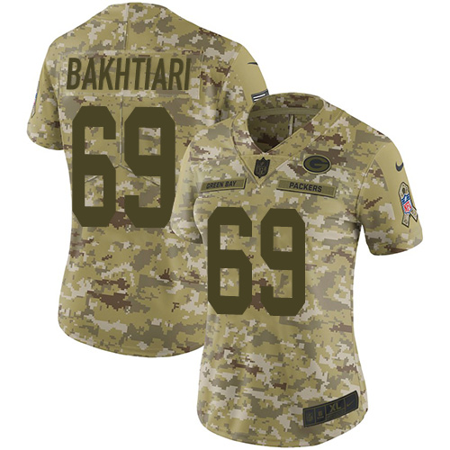 Nike Packers #69 David Bakhtiari Camo Women's Stitched NFL Limited 2018 Salute to Service Jersey Nike Packers #69 David Bakhtiari Camo Women's Stitched NFL Limited 2018 Salute to Service Jersey