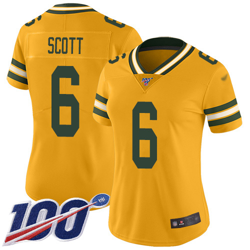 Nike Packers #6 JK Scott Yellow Women's Stitched NFL Limited Rush 100th Season Jersey Nike Packers #6 JK Scott Yellow Women's Stitched NFL Limited Rush 100th Season Jersey