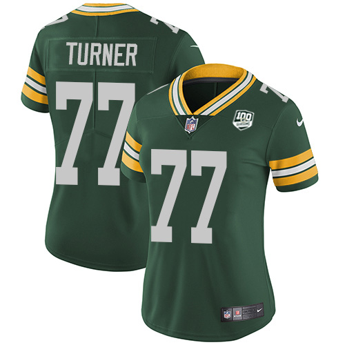 Nike Packers #77 Billy Turner Green Team Color Women's 100th Season Stitched NFL Vapor Untouchable Limited Jersey Nike Packers #77 Billy Turner Green Team Color Women's 100th Season Stitched NFL Vapor Untouchable Limited Jersey