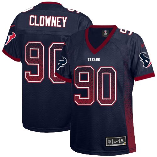 Nike Texans #90 Jadeveon Clowney Navy Blue Team Color Women's Stitched NFL Elite Drift Fashion Jersey Nike Texans #90 Jadeveon Clowney Navy Blue Team Color Women's Stitched NFL Elite Drift Fashion Jersey
