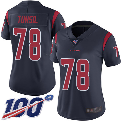 Nike Texans #78 Laremy Tunsil Navy Blue Women's Stitched NFL Limited Rush 100th Season Jersey Nike Texans #78 Laremy Tunsil Navy Blue Women's Stitched NFL Limited Rush 100th Season Jersey