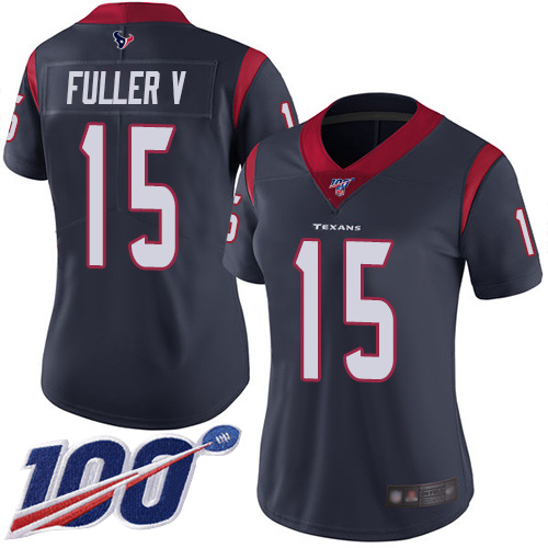 Nike Texans #15 Will Fuller V Navy Blue Team Color Women's Stitched NFL 100th Season Vapor Limited Jersey Nike Texans #15 Will Fuller V Navy Blue Team Color Women's Stitched NFL 100th Season Vapor Limited Jersey