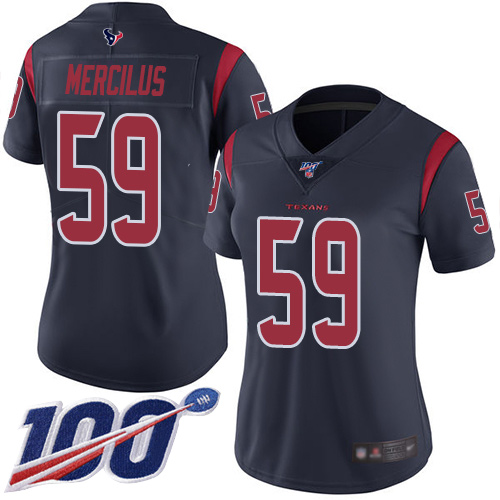 Nike Texans #59 Whitney Mercilus Navy Blue Women's Stitched NFL Limited Rush 100th Season Jersey Nike Texans #59 Whitney Mercilus Navy Blue Women's Stitched NFL Limited Rush 100th Season Jersey