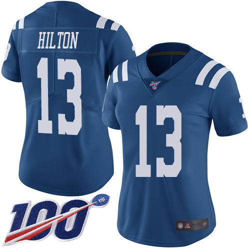 Nike Colts #13 T.Y. Hilton Royal Blue Women's Stitched NFL Limited Rush 100th Season Jersey Nike Colts #13 T.Y. Hilton Royal Blue Women's Stitched NFL Limited Rush 100th Season Jersey