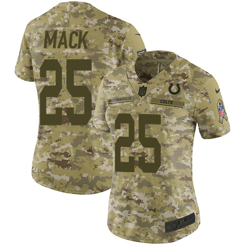 Nike Colts #25 Marlon Mack Camo Women's Stitched NFL Limited 2018 Salute to Service Jersey Nike Colts #25 Marlon Mack Camo Women's Stitched NFL Limited 2018 Salute to Service Jersey