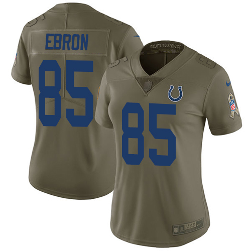 Nike Colts #85 Eric Ebron Olive Women's Stitched NFL Limited 2017 Salute to Service Jersey Nike Colts #85 Eric Ebron Olive Women's Stitched NFL Limited 2017 Salute to Service Jersey