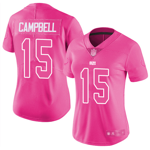 Nike Colts #15 Parris Campbell Pink Women's Stitched NFL Limited Rush Fashion Jersey Nike Colts #15 Parris Campbell Pink Women's Stitched NFL Limited Rush Fashion Jersey