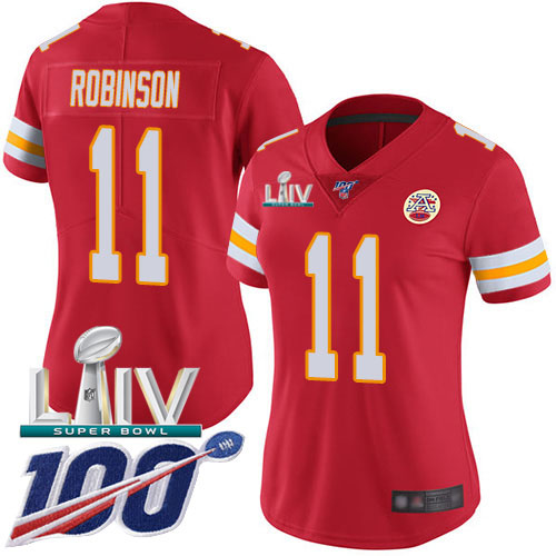 Nike Chiefs #11 Demarcus Robinson Red Super Bowl LIV 2020 Team Color Women's Stitched NFL 100th Season Vapor Untouchable Limited Jersey Nike Chiefs #11 Demarcus Robinson Red Super Bowl LIV 2020 Team Color Women's Stitched NFL 100th Season Vapor Untouchable Limited Jersey