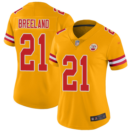Nike Chiefs #21 Bashaud Breeland Gold Women's Stitched NFL Limited Inverted Legend Jersey Nike Chiefs #21 Bashaud Breeland Gold Women's Stitched NFL Limited Inverted Legend Jersey