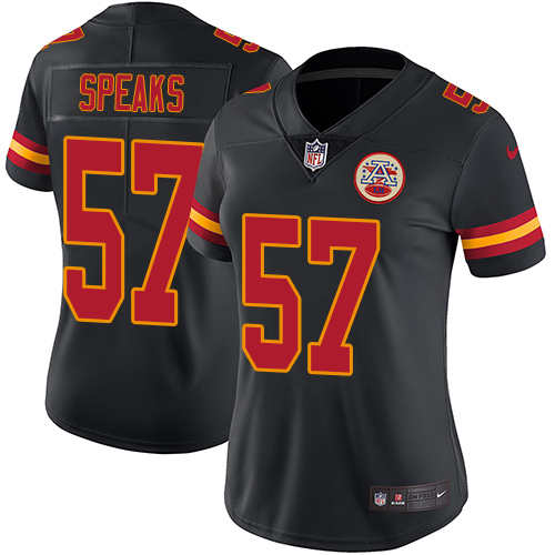 Nike Chiefs #57 Breeland Speaks Black Women's Stitched NFL Limited Rush Jersey Nike Chiefs #57 Breeland Speaks Black Women's Stitched NFL Limited Rush Jersey