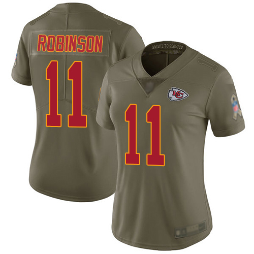 Nike Chiefs #11 Demarcus Robinson Olive Women's Stitched NFL Limited 2017 Salute to Service Jersey Nike Chiefs #11 Demarcus Robinson Olive Women's Stitched NFL Limited 2017 Salute to Service Jersey