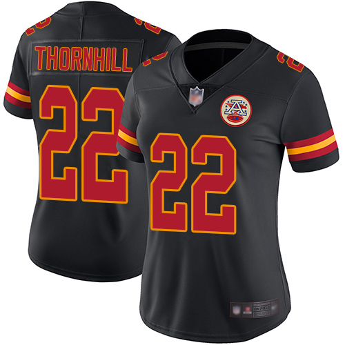 Nike Chiefs #22 Juan Thornhill Black Women's Stitched NFL Limited Rush Jersey Nike Chiefs #22 Juan Thornhill Black Women's Stitched NFL Limited Rush Jersey