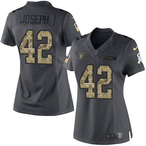 Nike Raiders #42 Karl Joseph Black Women's Stitched NFL Limited 2016 Salute to Service Jersey Nike Raiders #42 Karl Joseph Black Women's Stitched NFL Limited 2016 Salute to Service Jersey