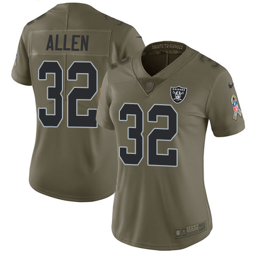 Nike Raiders #32 Marcus Allen Olive Women's Stitched NFL Limited 2017 Salute to Service Jersey Nike Raiders #32 Marcus Allen Olive Women's Stitched NFL Limited 2017 Salute to Service Jersey