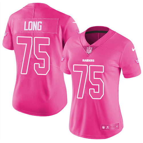 Nike Raiders #75 Howie Long Pink Women's Stitched NFL Limited Rush Fashion Jersey Nike Raiders #75 Howie Long Pink Women's Stitched NFL Limited Rush Fashion Jersey