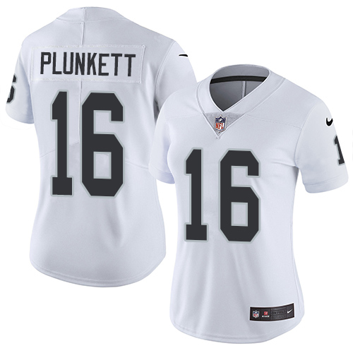 Nike Raiders #16 Jim Plunkett White Women's Stitched NFL Vapor Untouchable Limited Jersey Nike Raiders #16 Jim Plunkett White Women's Stitched NFL Vapor Untouchable Limited Jersey